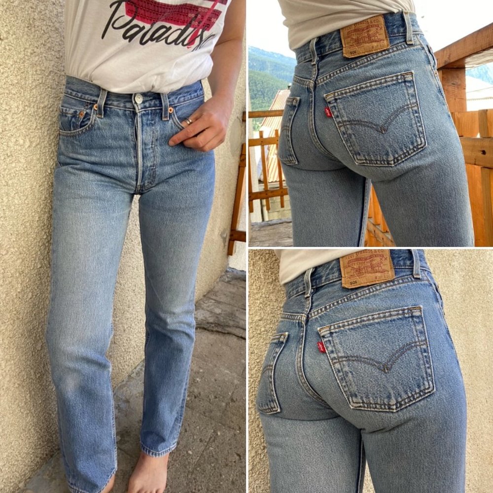 Levis 501 vintage w25 L30 faded stonewash blue